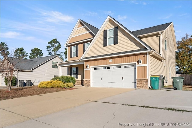 view of front facade with a garage