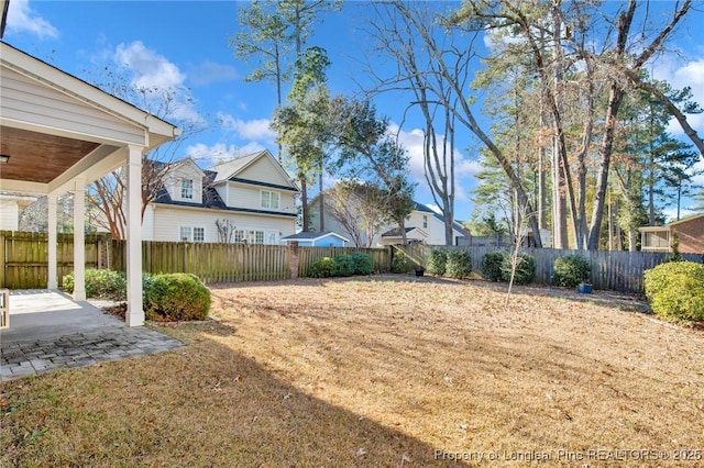 view of yard with a patio