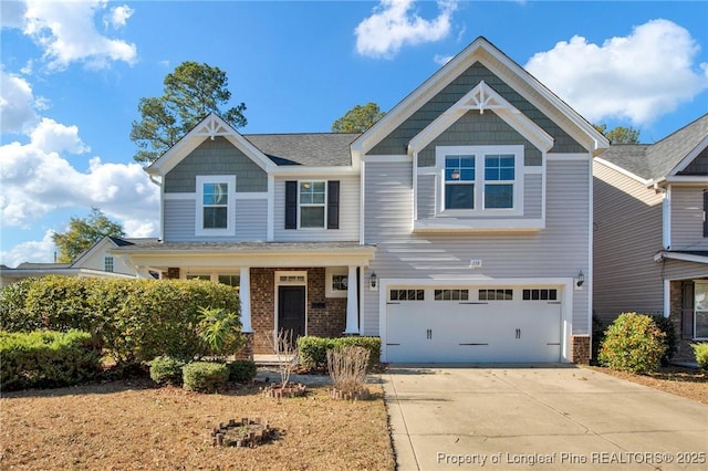 craftsman-style house featuring a garage