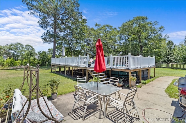 view of patio / terrace with a wooden deck