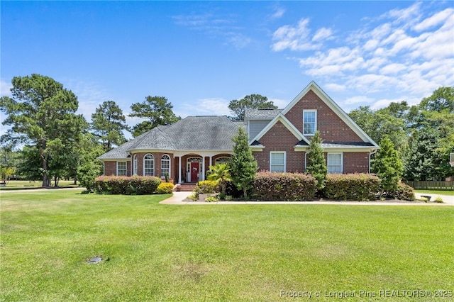 view of front of house featuring a front lawn