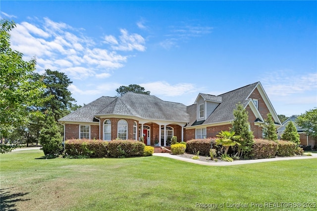 view of front of house featuring a front lawn