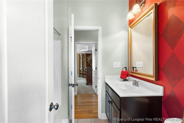 bathroom featuring vanity and tile patterned floors