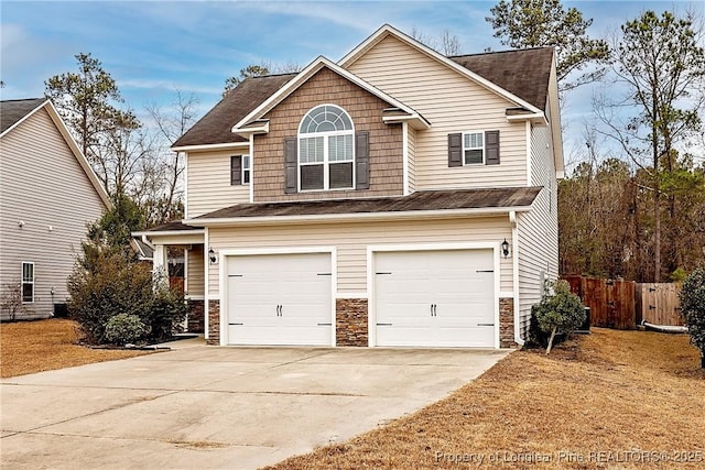 view of front of home featuring a garage