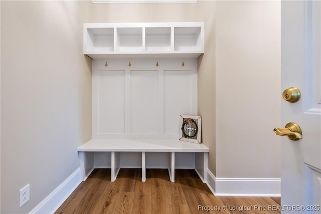 mudroom featuring hardwood / wood-style floors