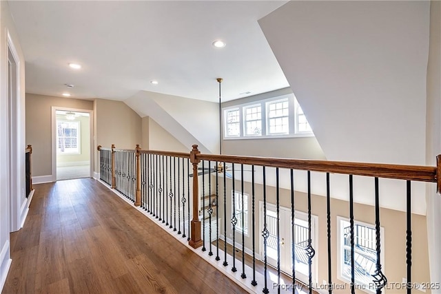 hall featuring wood-type flooring