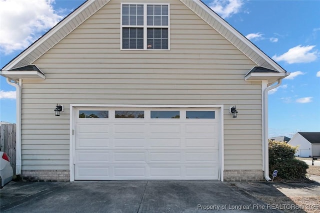 view of garage