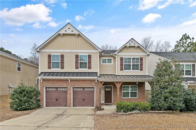 craftsman-style house with a garage