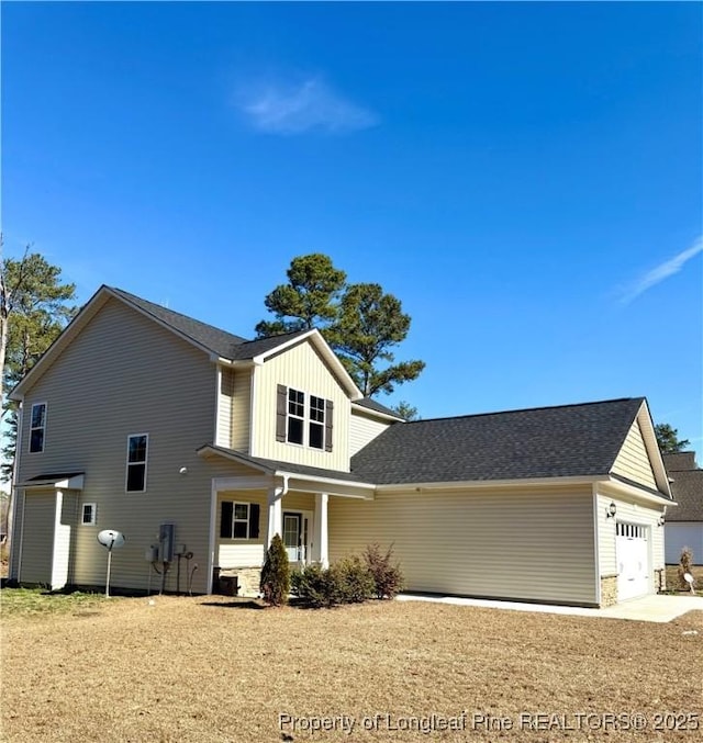 view of front property with a garage