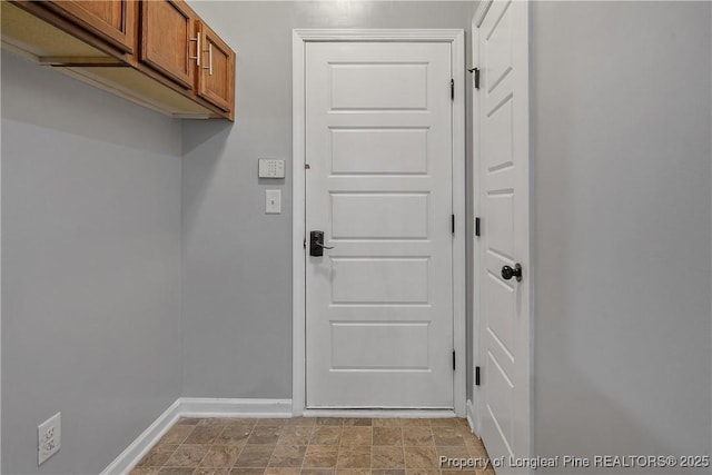 entryway with baseboards