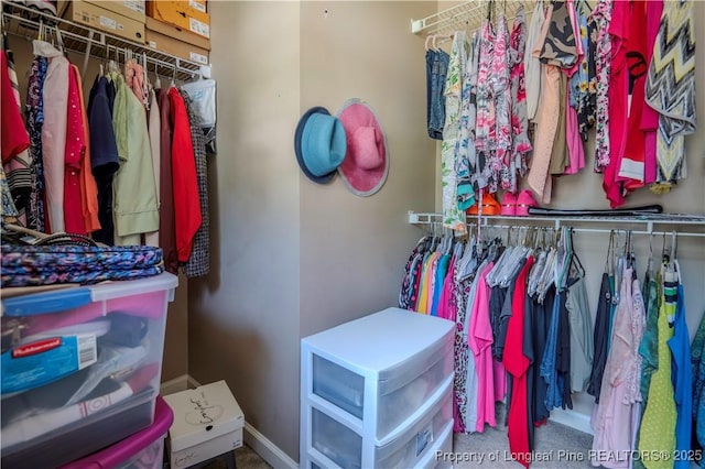 view of walk in closet
