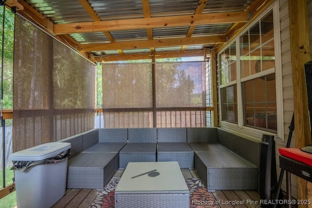 sunroom with outdoor lounge area