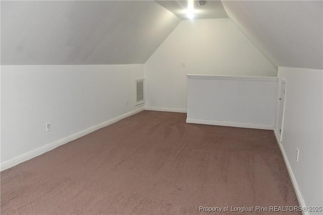279 Hunters Creek Dr, Raeford, NC 28376 - additional living space featuring carpet flooring, lofted ceiling, and baseboards