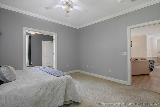 159 Gallery Dr Unit 103, Spring Lake, NC 28390 - carpeted bedroom with crown molding, baseboards, and a ceiling fan