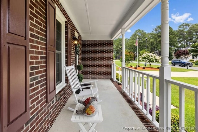 view of covered porch