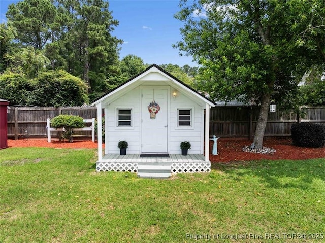 view of shed