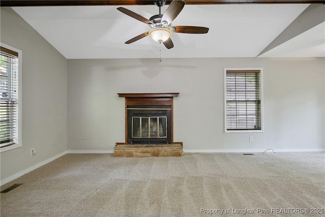 303 Whipple Tree Ln, Fayetteville, NC 28314 - unfurnished living room with plenty of natural light, carpet flooring, and a ceiling fan