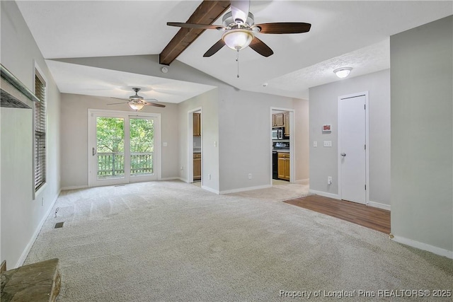 303 Whipple Tree Ln, Fayetteville, NC 28314 - unfurnished living room featuring a ceiling fan and light carpet
