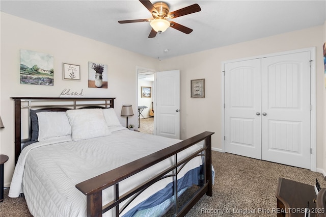 1206 Coot Ct, Hope Mills, NC 28348 - carpeted bedroom featuring a closet and ceiling fan