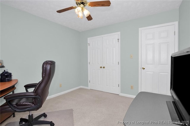 4327 Falls Dr, Hope Mills, NC 28348 - carpeted office space with baseboards and ceiling fan