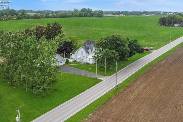 bird's eye view with a rural view