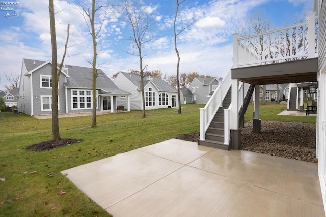 exterior space with a residential view and stairway