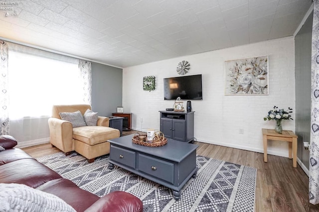 living room featuring hardwood / wood-style floors