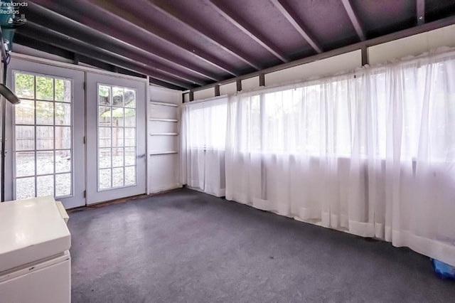 interior space featuring vaulted ceiling