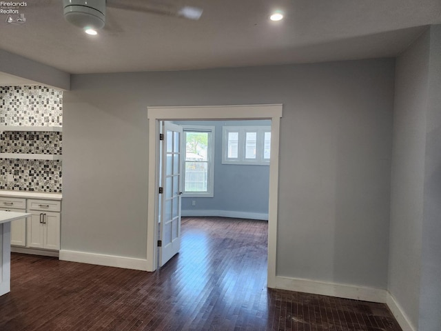 interior space featuring dark hardwood / wood-style floors