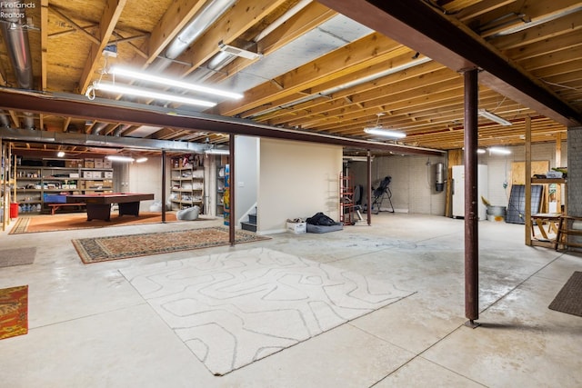 basement with billiards