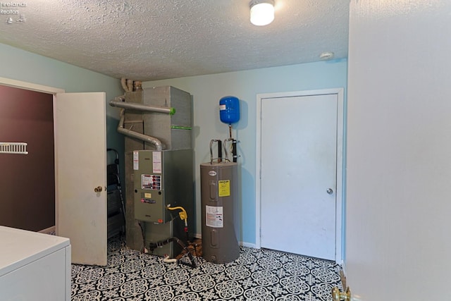 utilities with electric water heater and washer / dryer