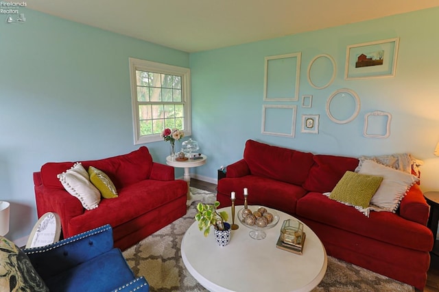 living room featuring hardwood / wood-style flooring