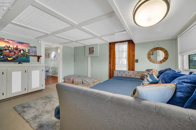 view of tiled living room