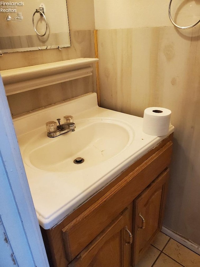 bathroom featuring vanity and tile patterned floors