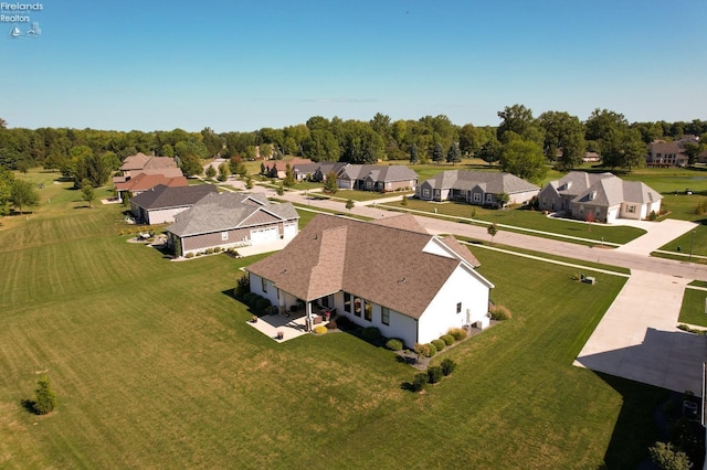 drone / aerial view featuring a residential view