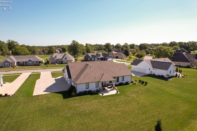 aerial view featuring a residential view