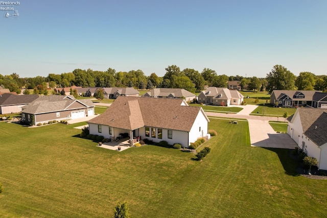 bird's eye view featuring a residential view