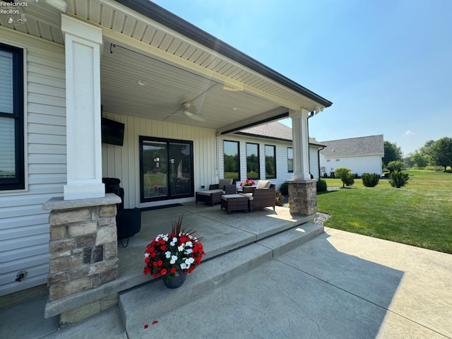 view of patio with outdoor lounge area