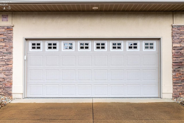 garage with wood ceiling