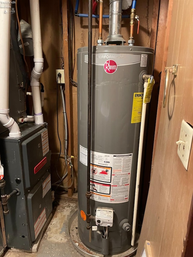 utilities with heating unit and water heater