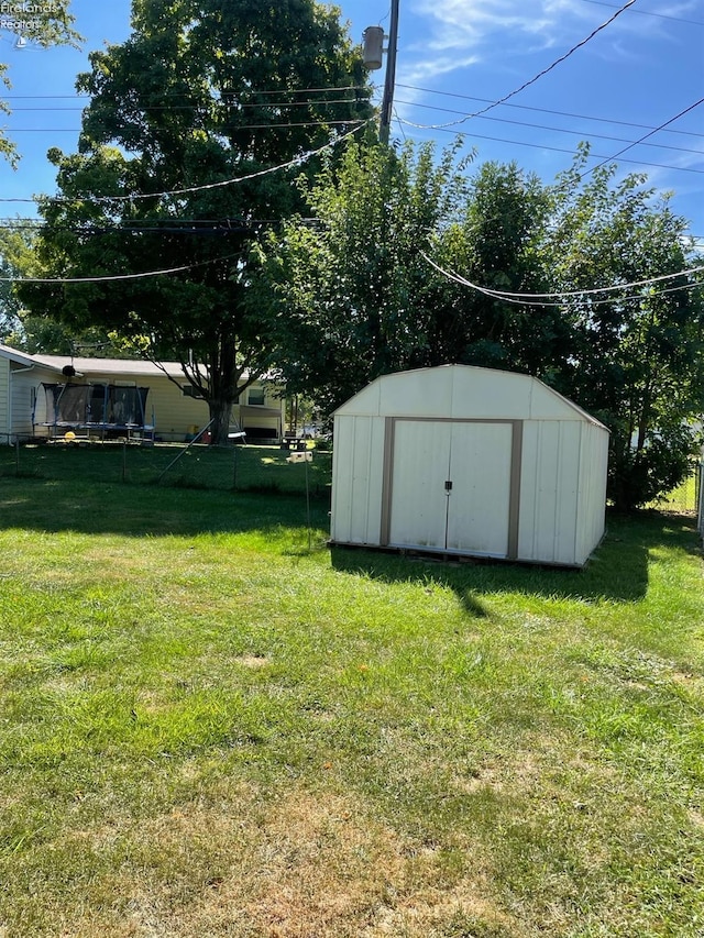 view of yard with a storage unit