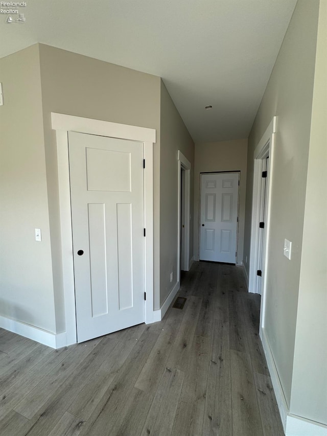 hall featuring light hardwood / wood-style floors