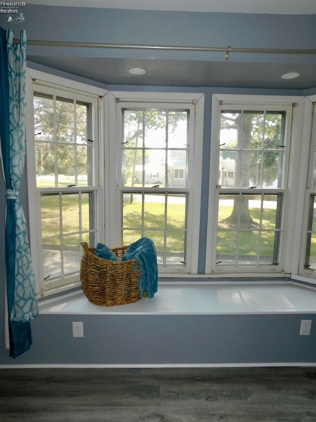 interior details with hardwood / wood-style floors