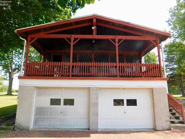 view of garage