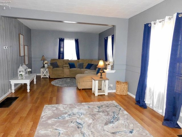 living room featuring hardwood / wood-style floors