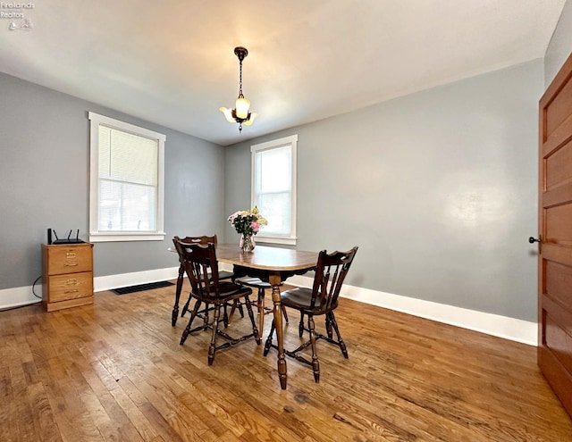 dining area featuring hardwood / wood-style floors