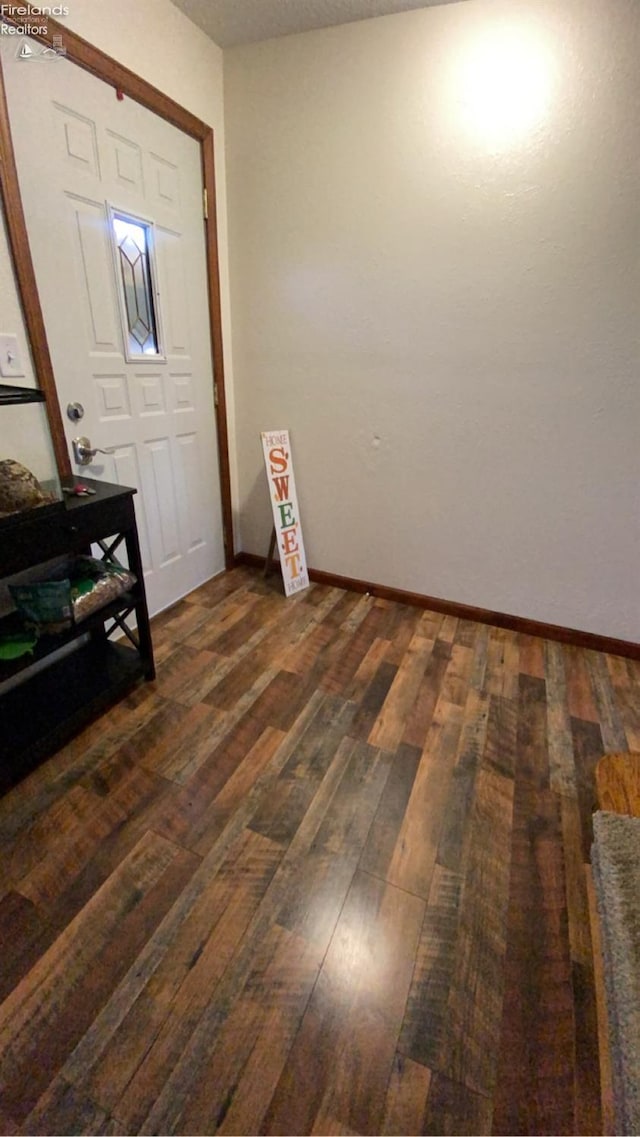 entrance foyer with dark hardwood / wood-style floors