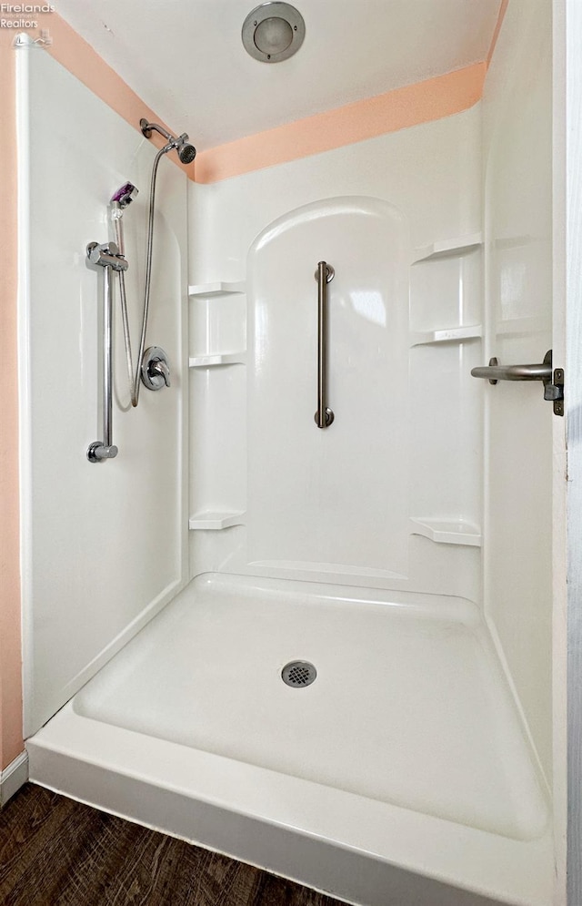 bathroom featuring walk in shower