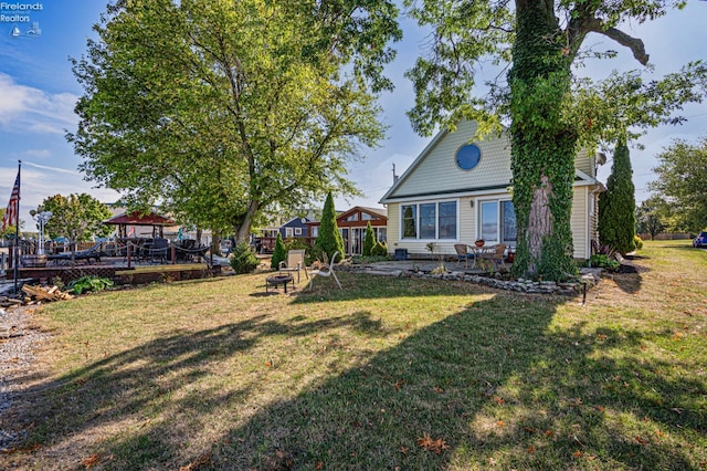 view of yard with a gazebo