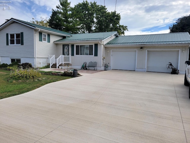 view of front of house with a garage